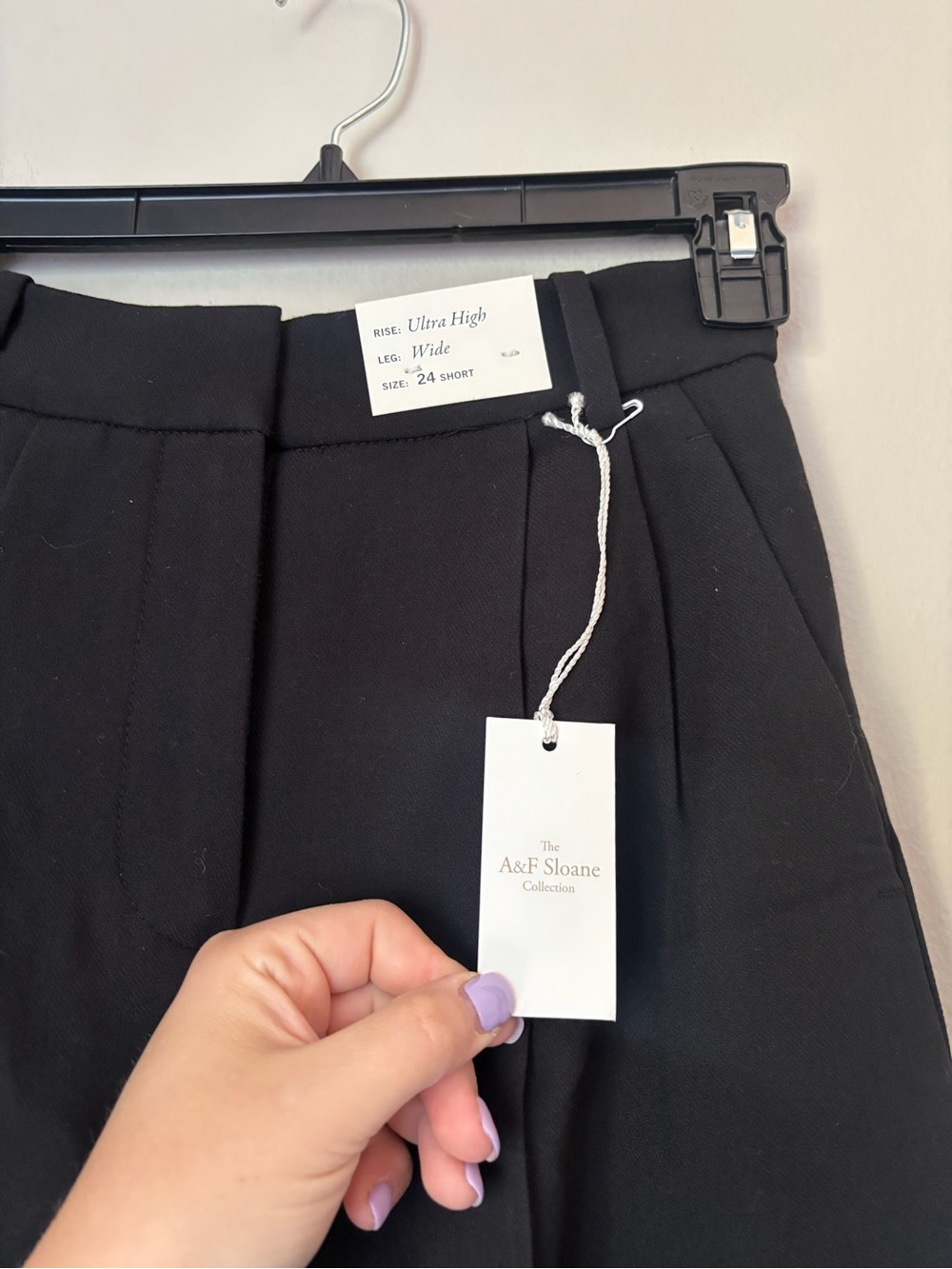 Abercrombie Sloane Black Wide-Leg Dress Pants - size 24 short - Picture 2 of 4